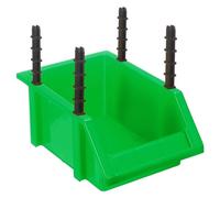 sourcing map Plastic Shelf Bins 180x120x80mm Wall Mounted Storage Bins Stackable Storage Box Organizer for Garage Closet Drawer Organization, Green