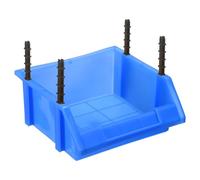 sourcing map Plastic Shelf Bins 180x180x80mm Wall Mounted Storage Bins Stackable Storage Box Organizer for Garage Closet Drawer Organization, Blue