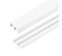 sourcing map Plastic Sliding Door Track, 3.94Ft Sliding Glass Cabinet Window Track Hardware Set for 1/4" Thick Panels, for Small Bypassing Closet Door, White