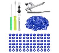 sourcing map Plastic Snaps Fasteners Plastic Clips with Snap Pliers, 150 Set Size 20 T5 1/2 Inch Round Resin No-Sew Button Snap Fasteners Kit for Clothing Sewing Diapers Bibs Crafting, Blue