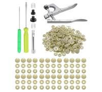 sourcing map Plastic Snaps Fasteners with Snap Pliers, 100 Set T8 Size 22 9/16 Inch Round Resin No-Sew Button Snap Fasteners Kit for Clothing Sewing Diapers Bibs Crafting, Beige