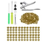 sourcing map Plastic Snaps Fasteners with Snap Pliers, 150 Set Size 20 T5 1/2 Inch Round Resin No-Sew Button Snap Fasteners Kit for Clothing Sewing Diapers Bibs Crafting, Coffee