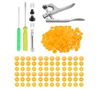 sourcing map Plastic Snaps Fasteners with Snap Pliers, 150 Set Size 20 T5 1/2 Inch Round Resin No-Sew Button Snap Fasteners Kit for Clothing Sewing Diapers Bibs Crafting, Orange