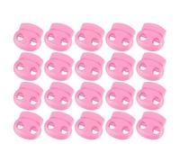 sourcing map Plastic Spring Cord Locks, 20Pcs Shoe Lace Tie Lock, Double-hole Slider Toggles Clip End Stopper Fastener for Drawstrings Paracord (Pink)