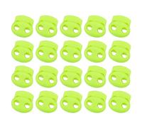 sourcing map Plastic Spring Cord Locks, 20Pcs Shoe Lace Tie Lock, Double-hole Slider Toggles Clip End Stopper Fastener for Drawstrings Paracord (Light Green)