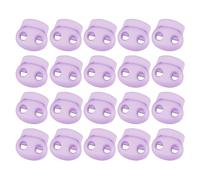 sourcing map Plastic Spring Cord Locks, 20Pcs Shoe Lace Tie Lock, Double-hole Slider Toggles Clip End Stopper Fastener for Drawstrings Paracord (Light Purple)