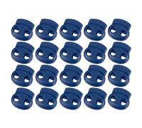 sourcing map Plastic Spring Cord Locks, 20Pcs Shoe Lace Tie Lock, Double-hole Slider Toggles Clip End Stopper Fastener for Drawstrings Paracord (Sapphire Blue)