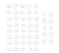 sourcing map Plastic Spring Loaded Drawstring Cord Lock Toggles 50pcs White
