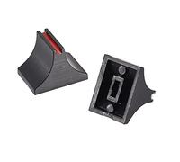 sourcing map Plastic Straight Slide Potentiometer Flat Push Knob Insert Shaft 4x1.6mm Red Black 5pcs