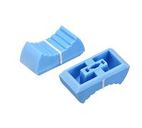 sourcing map Plastic Straight Slide Potentiometer Flat Push Knob Insert Shaft 4x2mm White Blue 10pcs