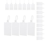 sourcing map Plastic Tamper Seals Disposable Large Blank Label Tie 5.9 Inch Self Locking Security Tags Safety Pull Zip Tie for Truck Trailers Luggage White, Pack of 100