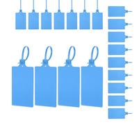 sourcing map Plastic Tamper Seals Disposable Large Blank Label Tie 5.9 Inch Self Locking Security Tags Safety Pull Zip Tie for Truck Trailers Luggage Light Blue, Pack of 100
