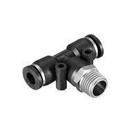 sourcing map Plastic Tee Push to Connect Tube Fittings 6mm or 15/64" OD x 1/4" PT Male Thread Push Lock