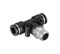 sourcing map Plastic Tee Push to Connect Tube Fittings 8mm or 5/16" OD x 1/4" G Male Thread Push Lock 2pcs