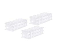sourcing map Plastic Test Tube Rack Holder 60 Holes 3 Layers Lab Detachable Tube Holder White for 16mm Test Tubes, Pack of 3