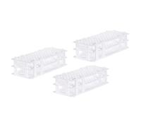 sourcing map Plastic Test Tube Rack Holder 90 Holes 3 Layers Lab Detachable Tube Holder White for 13mm Test Tubes, Pack of 3