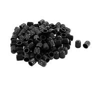 sourcing map Plastic Tire Valve Stem Caps 13mm x 10mm 100Pcs Black