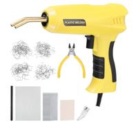 sourcing map Plastic Welder Kit 200W Soldering Gun with 200pcs 4 Type Hot Staplers & Pliers & Rods Kits Plastic Welding Machine for Car Bumper Repair Most Plastic Repair, Yellow