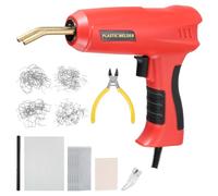 sourcing map Plastic Welder Kit 200W Soldering Gun with 200pcs 4 Type Hot Staplers & Pliers & Rods Kits Plastic Welding Machine for Car Bumper Repair Most Plastic Repair, Red