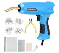 sourcing map Plastic Welder Kit 200W Soldering Gun with 200pcs 4 Type Hot Staplers & Pliers & Rods Kits Plastic Welding Machine for Car Bumper Repair Most Plastic Repair, Blue