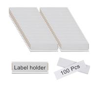 sourcing map Plastic Wire Shelf Label Holders, 2.99"x0.98" Adhesive Clear Shelf Sign Tag Reusable Price Tag with Paper for Storage Market Pack of 100