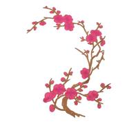 sourcing map Plum Blossom Iron-on Patches, Flower Embroidery Appliques Sew on Patch Decoration Applique for Holes Jeans Dress Backpack Hats DIY Clothes, Rose Red/Coffee