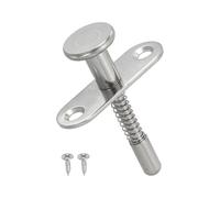 sourcing map Plunger Latches 2.17 x 1.77 Spring Loaded Latch Cabinet with 2 Pcs M4 Screw Screws Spring-Loaded Bolt Plunger Latch for Furniture Bed Door Silver