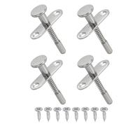 sourcing map Plunger Latches 2.36 x 1.77 Spring Loaded Latch Cabinet with 8 Pcs M4 Screw Screws Spring-Loaded Bolt Plunger Latch for Furniture Bed Door Silver