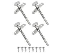 sourcing map Plunger Latches 3.35 x 1.77 Spring Loaded Latch Cabinet with 8 Pcs M4 Screw Screws Spring-Loaded Bolt Plunger Latch for Furniture Bed Door Silver
