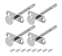 sourcing map Plunger Latches, 6.5x80mm/0.26x3.15inch Steel Spring-Loaded Bolt Plunger Latch for Furniture Bed Door, 4Pcs