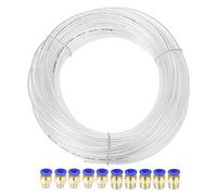 sourcing map Pneumatic 8mm OD Polyurethane PU Air Hose Tubing Kit 10 Meters Clear with 10 Pcs Push to Connect Fittings