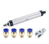 sourcing map Pneumatic Air Cylinder Double Action MAL32X175 32mm Bore 175mm Stroke with Y Connector and 4Pcs Quick Fitting Set