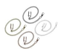 sourcing map Pocket Watch Chain, Alloy Vintage Pocket Watch Chains with Lobster Clasps for Men Vests Suit Formal Clothes,Black，Silver，Copper，Bronze