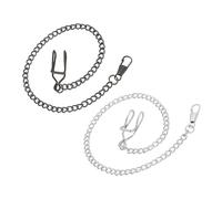 sourcing map Pocket Watch Chain, Alloy Vintage Pocket Watch Chains with Lobster Clasps for Men Vests Suit Formal Clothes,Black,Silver