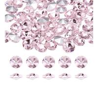 sourcing map Pointed Back Rhinestones, 50 Pcs 8mm Round Glass Rhinestone Faceted Crystal Cabochon Gems for Nail Arts Crafts, Jewelry Making, Phone Case, Cloth Decoration (Pink)