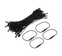 sourcing map Polyester Rope Hang Tag String Snap Lock Pins Loop Price Tag Fastener Plastic Tags Ties 120mm/4.72 Inch Length,1mm/0.04 Inch Dia,Pack of 100,Black