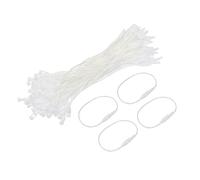 sourcing map Polyester Rope Hang Tag String Snap Lock Pins Loop Price Tag Fastener,Plastic Tags Ties 120mm/4.72 Inch Length,1mm/0.04 Inch Dia,Pack of 200,White