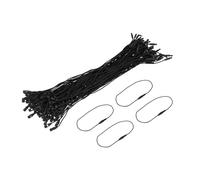sourcing map Polyester Rope Hang Tag String Snap Lock Pins Loop Price Tag Fastener,Plastic Tags Ties 190mm/7.48 Inch Length,1mm/0.04 Inch Dia,Pack of 200,Black