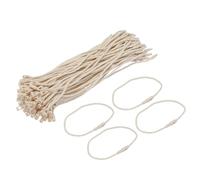 sourcing map Polyester Rope Hang Tag String Snap Lock Pins Loop Price Tag Fastener Plastic Tags Ties 190mm/7.48 Inch Length,1.5mm/0.06 Inch Dia,Pack of 100,Beige