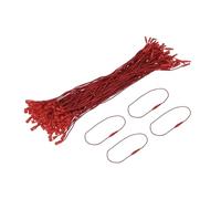sourcing map Polyester Rope Hang Tag String Snap Lock Pins Loop Price Tag Fastener Plastic Tags Ties 190mm/7.48 Inch Length,1mm/0.04 Inch Dia,Pack of 200,Red