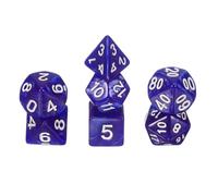 sourcing map Polyhedral Dice Set, 7 Pcs Acrylic Dice for Role Playing Table Games Tabletop Gaming Accessories, Pearl Pattern Purple