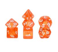 sourcing map Polyhedral Dice Set, 7 Pcs Acrylic Dice for Role Playing Table Games Tabletop Gaming Accessories, Transparent Orange