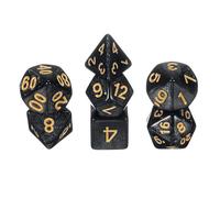 sourcing map Polyhedral Dice Set, 7 Pcs Acrylic Dice for Role Playing Table Games Tabletop Gaming Accessories, Sparkling Black