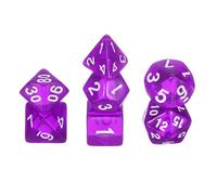 sourcing map Polyhedral Dice Set, 7 Pcs Acrylic Dice for Role Playing Table Games Tabletop Gaming Accessories, Transparent Purple
