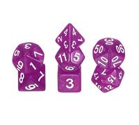 sourcing map Polyhedral Dice Set, 7 Pcs Acrylic Dice for Role Playing Table Games Tabletop Gaming Accessories, Pearl Pattern Rose Red