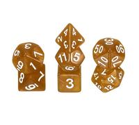sourcing map Polyhedral Dice Set, 7 Pcs Acrylic Dice for Role Playing Table Games Tabletop Gaming Accessories, Pearl Pattern Neon Yellow