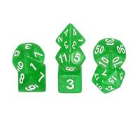 sourcing map Polyhedral Dice Set, 7 Pcs Acrylic Dice for Role Playing Table Games Tabletop Gaming Accessories, Pearl Pattern Light Green