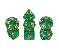 sourcing map Polyhedral Dice Set, 7 Pcs Acrylic Dice for Role Playing Table Games Tabletop Gaming Accessories, Sparkling Emerald Green