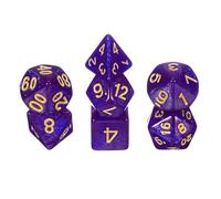 sourcing map Polyhedral Dice Set, 7 Pcs Acrylic Dice for Role Playing Table Games Tabletop Gaming Accessories, Sparkling Purple