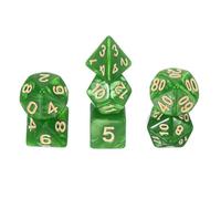 sourcing map Polyhedral Dice Set, 7 Pcs Acrylic Dice for Role Playing Table Games Tabletop Gaming Accessories, Pearlescent Emerald Green
